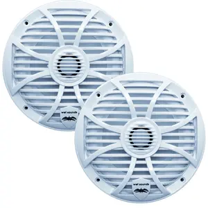 Wet Sounds SW Series White Closed Grill 6.5" Speakers 200 Watt Peak Power.