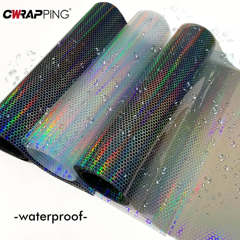 Car Headlight Stickers Honeycomb Headlights Protective Self-Adhesive Films Auto Motorcycle Headlight Tint Auto Accessories