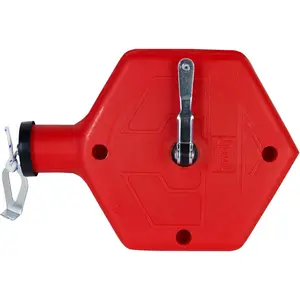 Building Products 00760 ABS Tuff Line™ Contractor Chalk Reel, Durable and Reliable Chalk Line for Precision Marking, Ideal for Construction & Carpentry Projects (0.06 in.x 100 ft, Red)