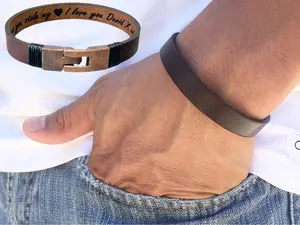 Men's Leather Bracelet, Custom Men Bracelet, Personalized Leather Bracelet, Leather Bracelet for Men, Gifts for Men, Handmade bracelet for Men