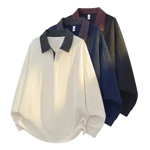 Men's Striped Knit Polo Shirt Set Business Casual Daily Wear Comfortable Fit Fashion Design Perfect Gift for Husband
