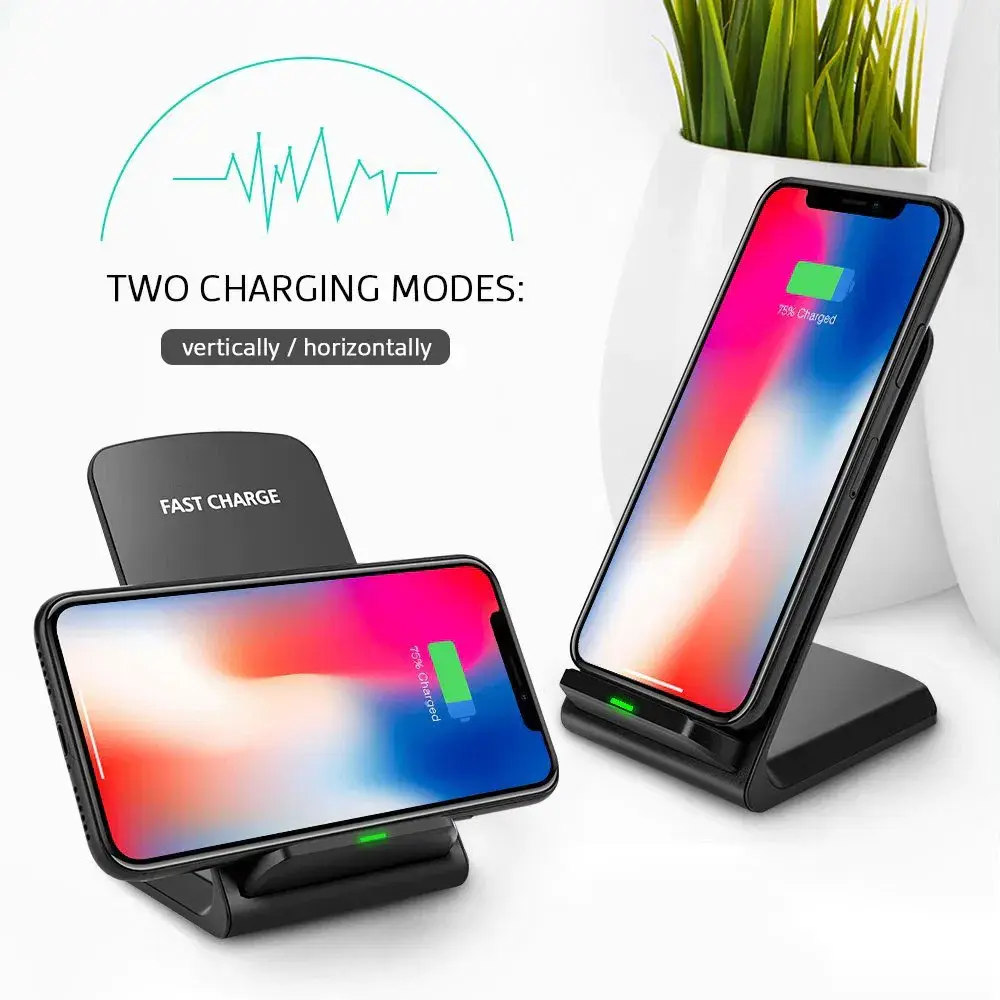 15W Fast Wireless Charger Station for Samsung Galaxy S26/S25/S24/S23/S22/Note 20/10 & Phone Wireless Charging Stand for iPhone 17/16/15/14/13/12//11/XR/XS/8 Smartphone Cellphone charging station