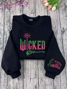 Wicked Sweatshirt Hoodie Embroidered Wickeds Movie, Wizard Shiz University Shirt, Defying Gravitiy Tee, Wickeds Merch Movie Lover Xmas Gifts