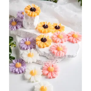 2" Large Scented Chamomile Colored Floating Romantic Tealight Candles 12 Pack for Cylinder Vases Wedding Party Pool Holiday Centerpieces