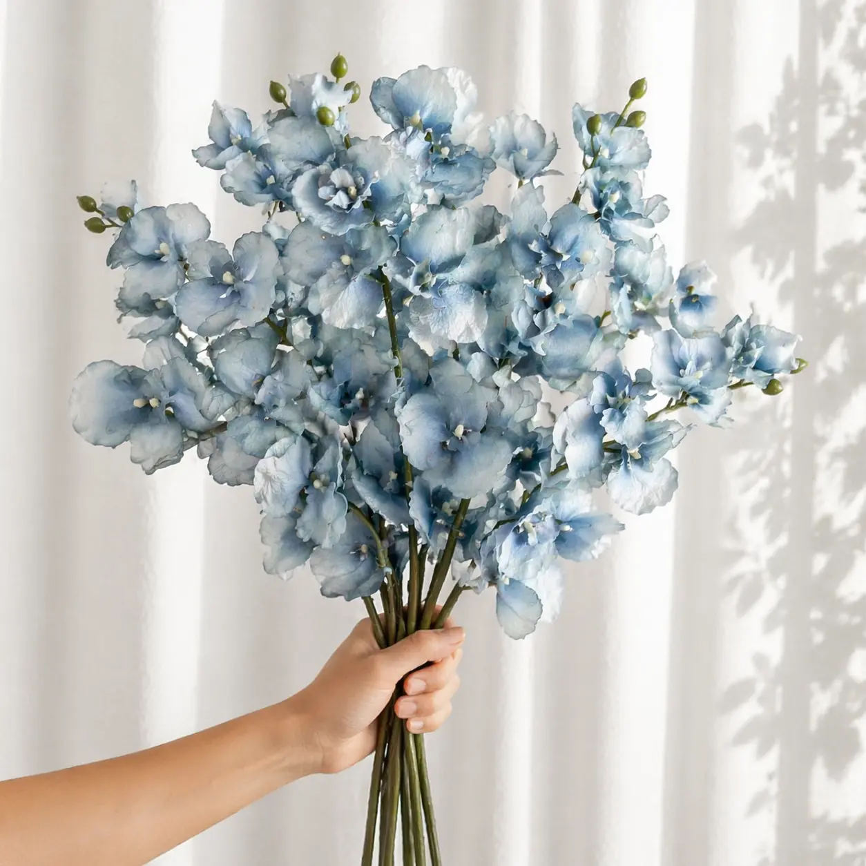 Lifelike Artificial Orchid Bouquet - Home Decor with Flexible Stems for Modern Interiors, Artificial Faux Plants, Floral Decor for Daily Bedroom Use, Birthday Gift, Natural Shape