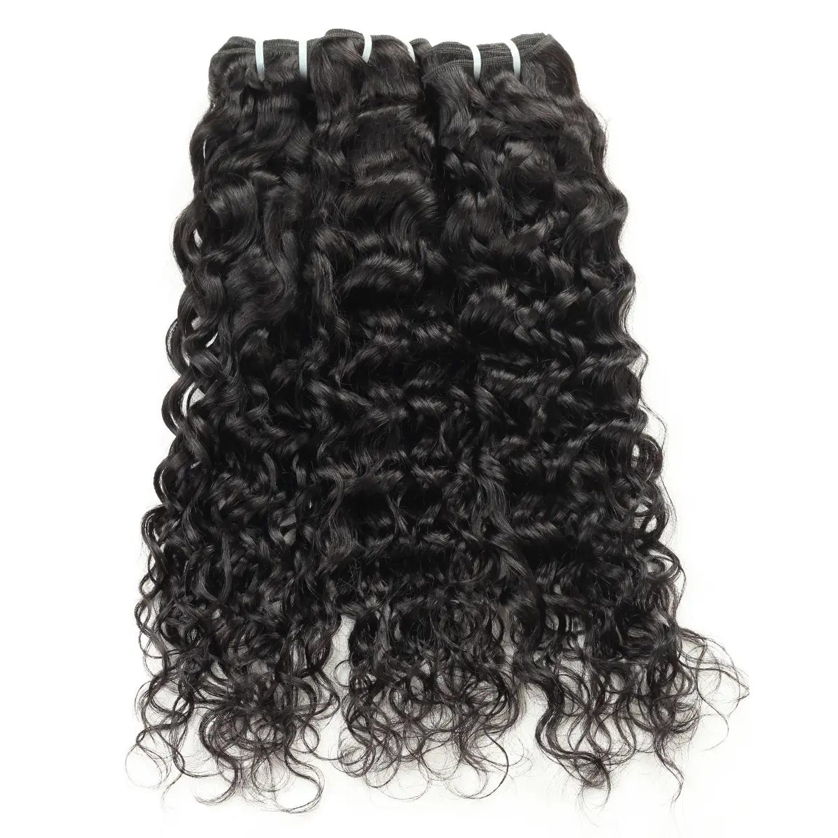 Human hair 3 Bundles Water Wave 12-30 Inch Natural Black No shedding Tangle Free Glossy Hair bundles