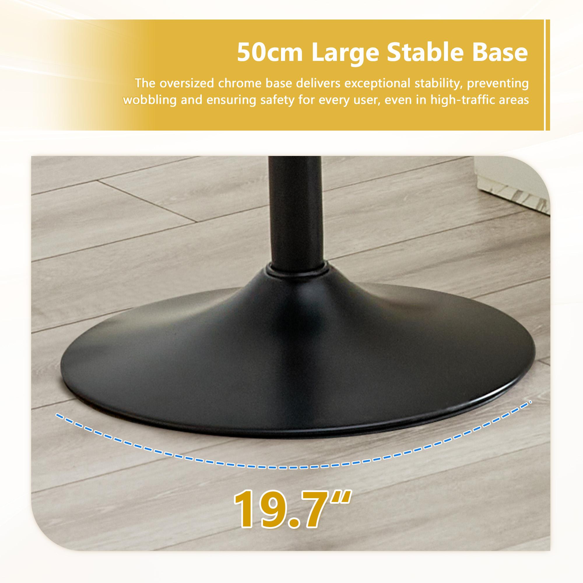 Modern Adjustable Swivel Bar Stool with PU Leather Backrest, Height Adjustable Bar Chair for Kitchen Counter & Dining Room, 300 LBS Weight Capacity