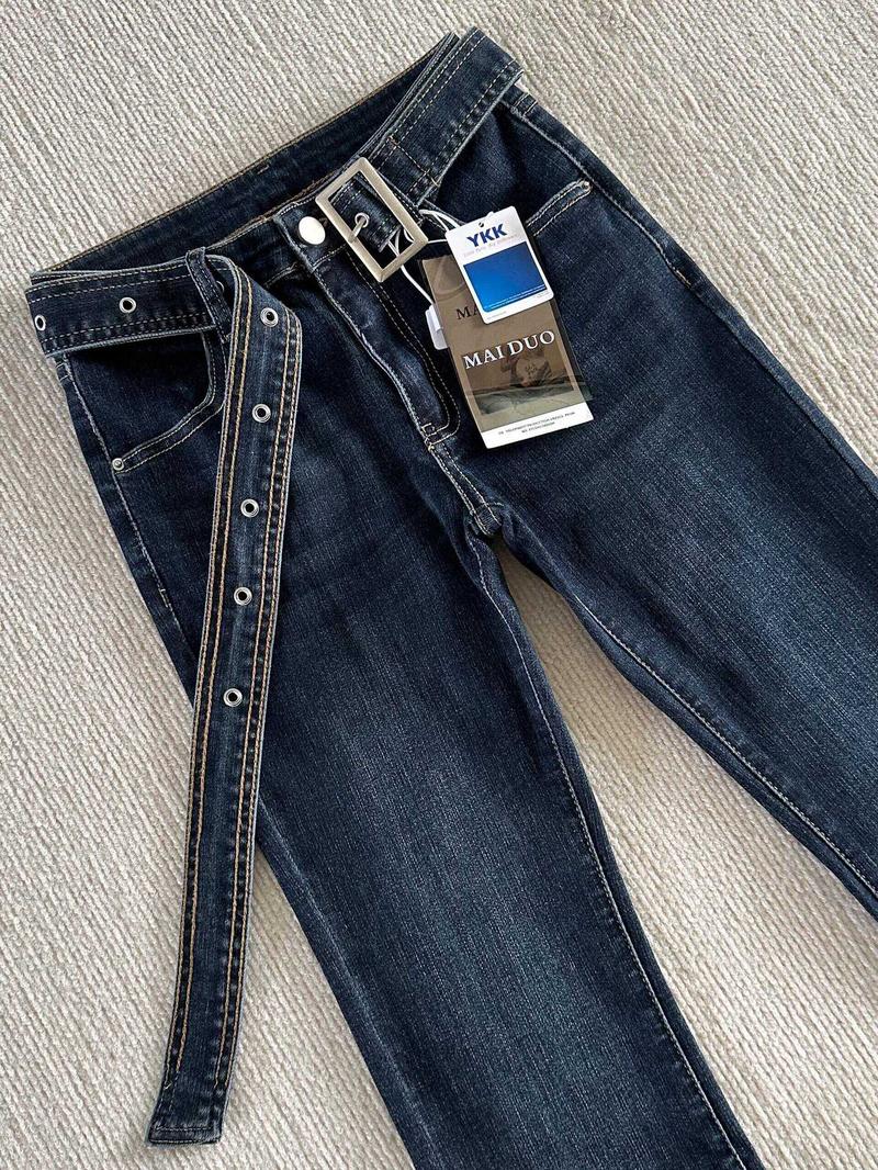 Women's Flattering Bootcut Denim Jeans High-Waisted Slim-Fit Stretchy Fabric Adjustable Belted Waist Leg-Lengthening Silhouette No-Gap Waist for Daily Errands Date Night Casual Chic Outfits