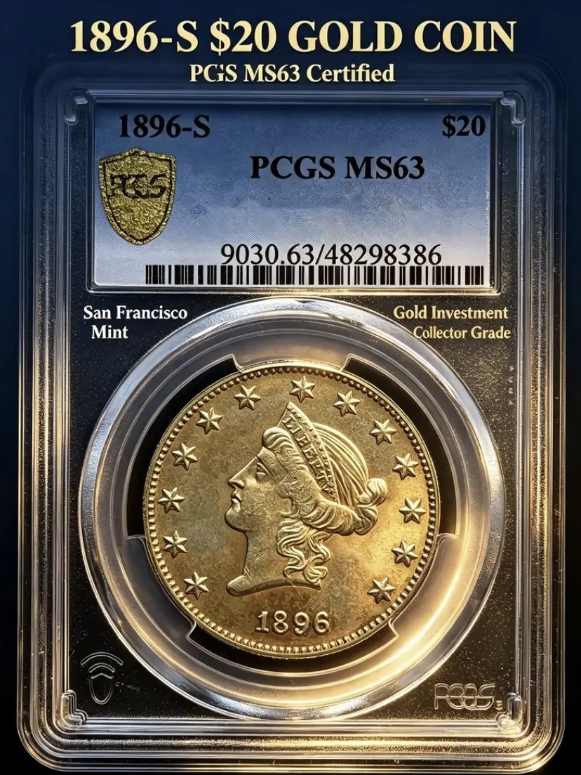 Super Rare 1896-S Morgan Silver Dollar,PCGS AU50 Certified With Protective Slab Packaging