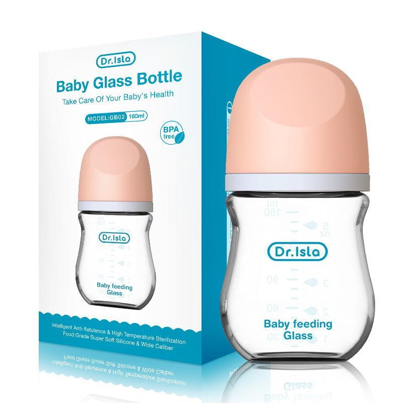 Dr.isla Baby's Glass Bottle, Baby Feeding Bottle, Glass Bottle for Baby Milk, Water, Juice, Milk Bottle for Toddlers, Drinking Cup for Kids, Eco Friendly Bottle
