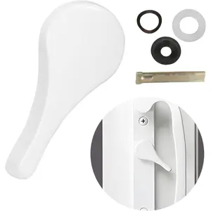 Metal Sliding Door Latch Lever, Replacement Parts for Jeld Wen Sliding Door Handle, /8 inch Pin, for Patio Door Parts Replacement, White