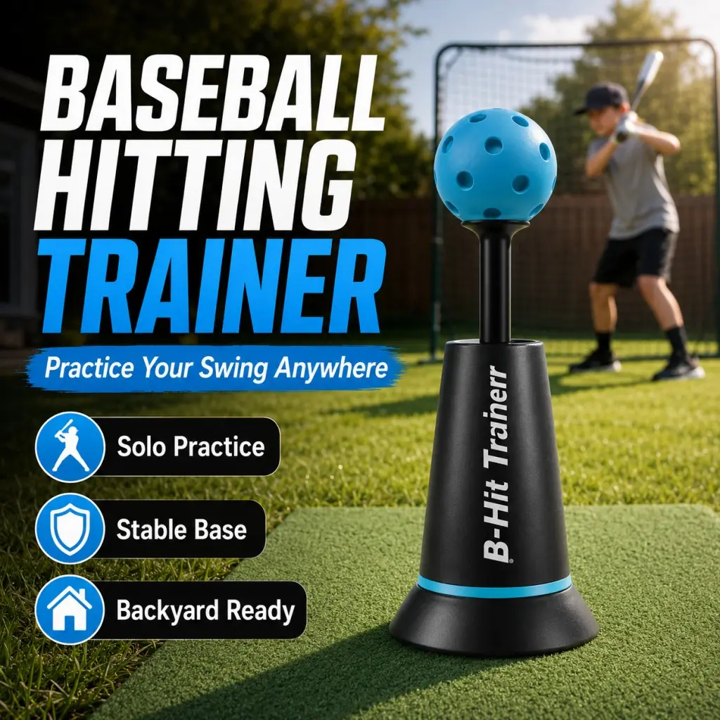 Baseball Batting Training Device, Batting Tee for Perfect Swings, Batting Practice Equipment, Baseball Training for Hitting, Includes 1 Ball, Ideal for Practice