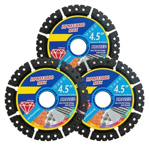 3-Piece Multi-Purpose Diamond Cutting Wheel Saw Blades, 4.5 Inch, Heavy-Duty, for Tile, Marble, Concrete and PVC Pipes, Replacement Blades