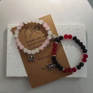 2Pcs Fashionable Matching Bracelets With Spider Charm Pendant  For Couples Best Friendship Holiday Gift Jewelry Accessory