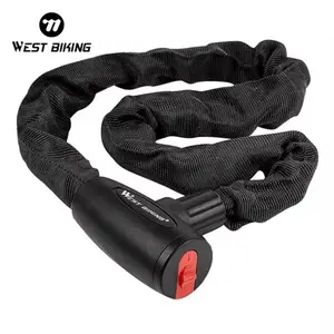 WEST BIKING Steel Bicycle Lock Outdoor Anti-Theft Security Cable Bike Chain with Motorcycle Keys Accessories
