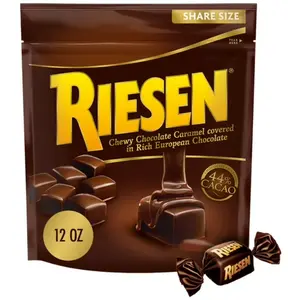 RIESEN Chewy Chocolate Caramel Covered Candy 12oz Rich European Chocolate Flavor Indulgent Double Treat Perfect for Sharing