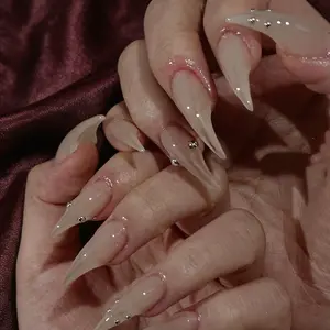 Handmade Dragon Claw Nail Art Stickers, Short Cat Paw Design, Unique Animal Armor Style, Fashionable Fake Nails for Women