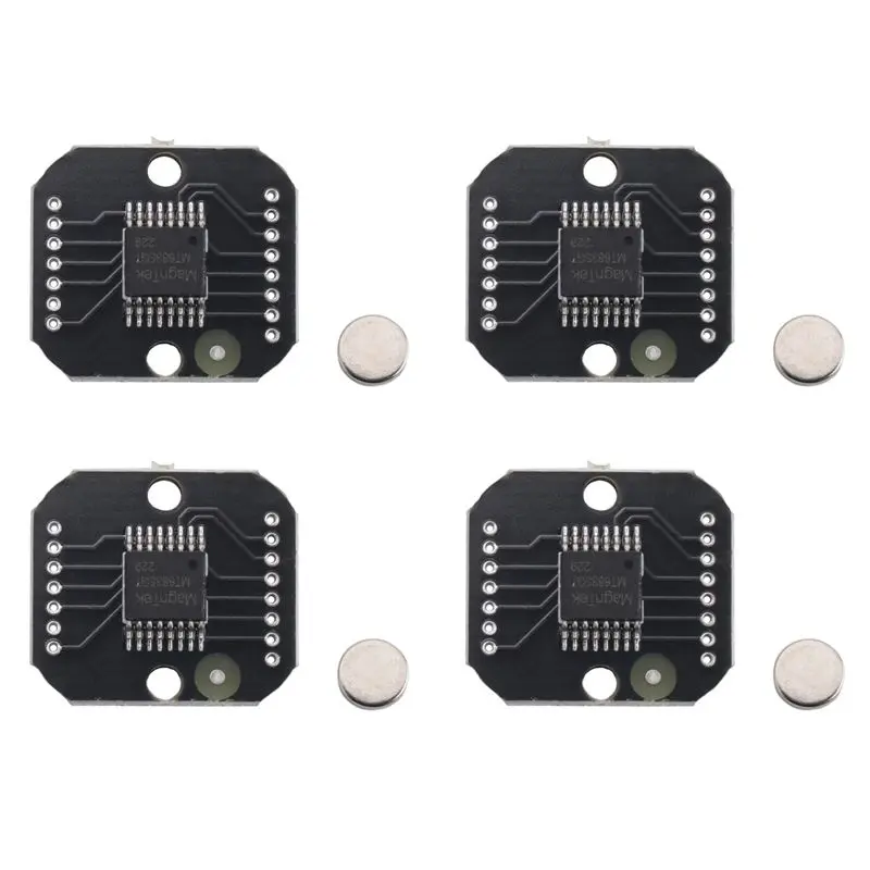 4 Pack MT6835 Magnetic Encoder Module 21Bit Absolute Angle Sensor, SPI PWM Output Encoder with Magnet, Brushless Motor Position Sensor Replacement Compatible with AS5048 Applications