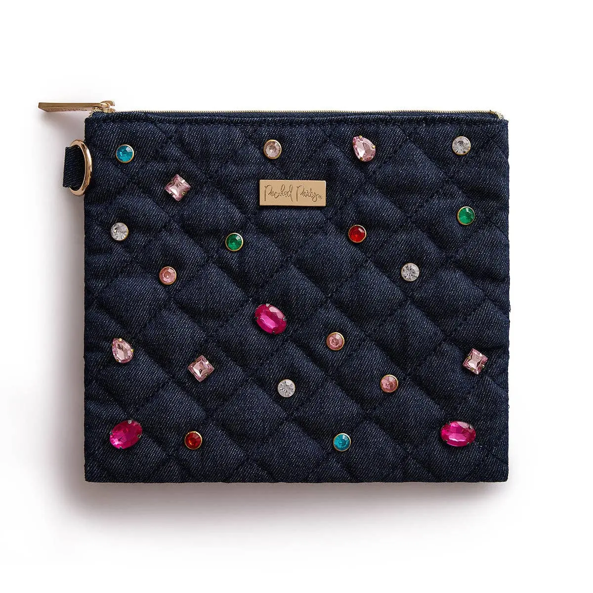 Denim & Gems Quilted Everything Pouch