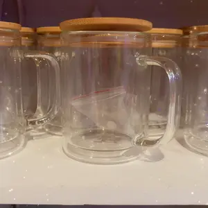 Clear Glass Tumblers with Bamboo Lids 20 oz Eco Friendly Durable Reusable Mugs for Hot Cold Beverages