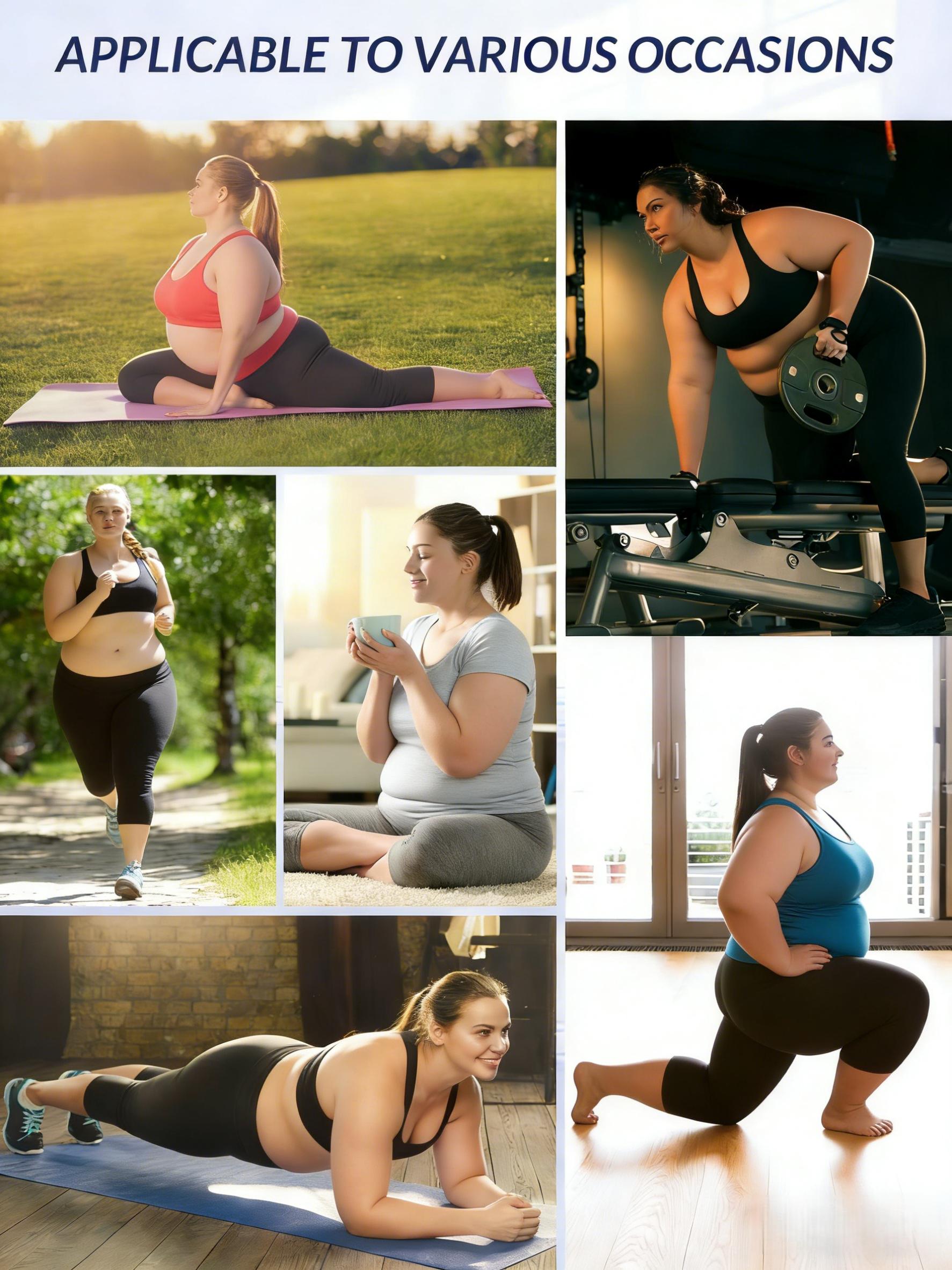 Plus Size，4pcs Women's High-Waisted 7/8 Yoga Pants with Pockets Breathable 4-Way Stretch, Anti-Exposure Sports Leggings Comfortable Fabric Tights Fitness Pants Ideal for Gym Workouts, Running, Yoga, And Casual Wear，Machine Washable, Multi-Color Options