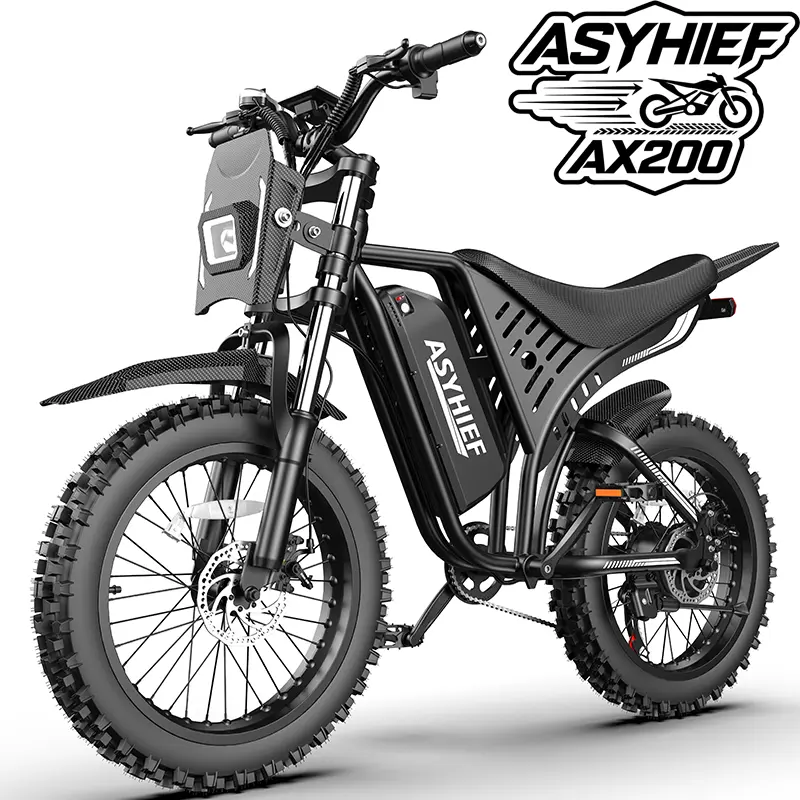 ASYHIEF AX200 All-Terrain Off-Road Electric Bike for Adults, 3500W Peak 35MPH, 48V 15.6AH UL2849 Removable Battery, 17"×3 Knobby Tires, 7-Speed, NFC Unlock LCD Screen, Full Hydraulic Suspension,  Load Waterproof Ebike for Mountain, Sand, Snow & City Roads