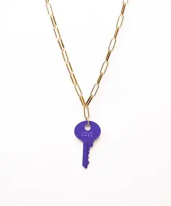 Color Dainty Emily Key Gold Brooklyn Chain Necklace