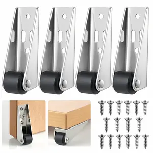 Heavy Duty Rigid Caster For Heavy Door, Vertical Track Roller Wheel Anti-Wobble Door Stop Rubber Shaft Nylon Wheel & Aluminum Bracket, Smooth Quiet Sliding, Easy to Install Replacement Parts for Barn Door, Interior Door, Wardrobe, Cabinet,Closet Organizer