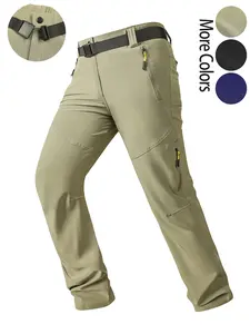 Men's Casual Waterproof Wrinkle-Resistant Durable Lightweight Multi-Zip Pocket Quick-Dry Athletic Pants, Fitted, Versatile and comfortable for daily outdoor adventures, travel, hiking, mountaineering, golf, and workwear. The perfect giftchoice