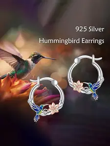 Women's 925 Sterling Silver Dragonfly Hoop Earrings, Elegant Jewelry Gift for Mom Wife Birthday Mother's Day Present, High Quality Earrings