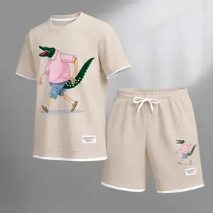 Men's Luxury Waffle-Knit Short-Sleeve Shirt & Shorts Set 16