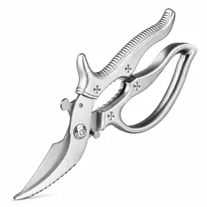 Premium Multi-Purpose Kitchen Shears - Heavy Duty Stainless Steel, Ergonomic Handle with Safety Lock, Effortlessly Cuts Poultry, Bones, Meat, Fish & Veggies for Meal Prep & Outdoor Use