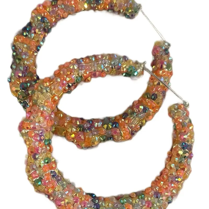 Beaded Hoops - Multicolor Beaded Hoop Earrings for Women with Vibrant Colors and Durable Design
