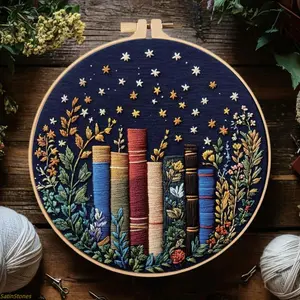 Starry Book Embroidery Kit DIY Needlework Set Materials English Stitch Guide Handmade Craft for Beginners Home Decoration Artistic Gift