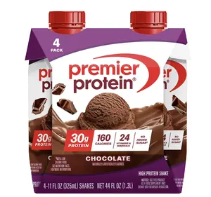Premier Protein Shake, Chocolate, 30g Protein, 11 Fl Oz, 4 Ct Energy Beverage Chocolate Flavor