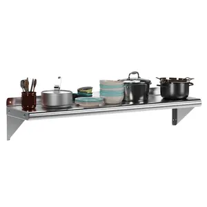 【GARVEE】Wall Mount Stainless Steel Shelves in Various Sizes (12 x 24 to 12 x 72 Inch), NSF Certified, Heavy Duty Floating Shelves with Load Capacities from 230 to 345 lbs for Kitchen, Restaurant, Hotel, and Garage Storage