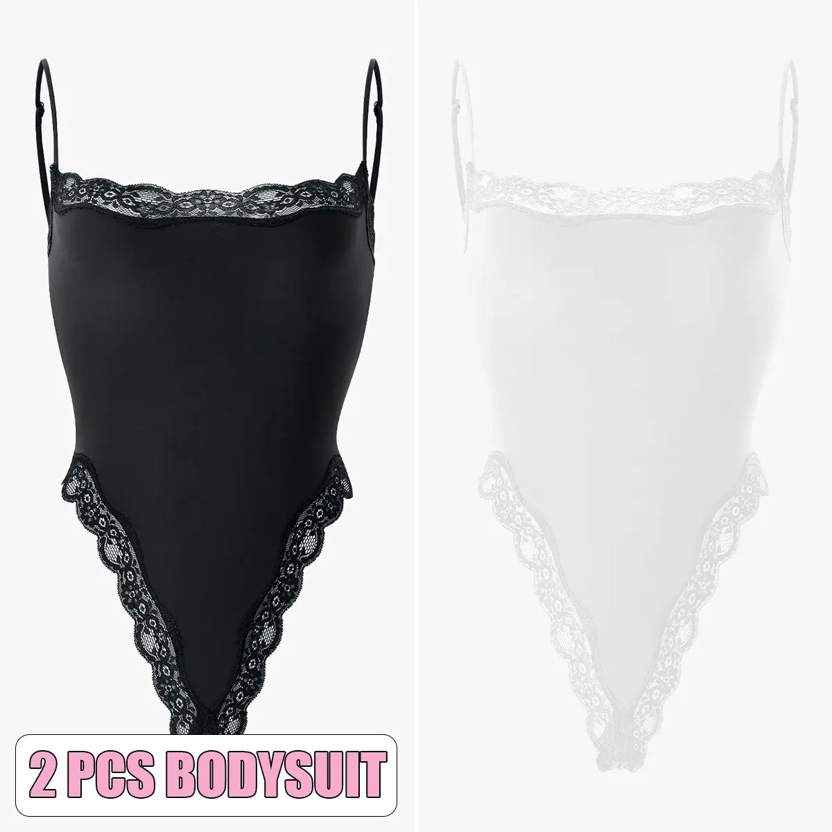 2pcs Bodysuit(Black/White)