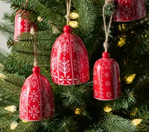 Home Reflections Set of 6 Patterned Bell Ornaments