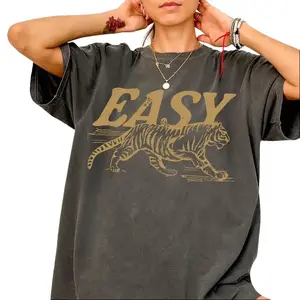 Easy Tiger Comfort Colors T-Shirt, Vintage Distressed Tiger Shirt, Oversized Retro Tiger Tee, Trendy Grunge Indie Boho Shirt, Graphic Tee