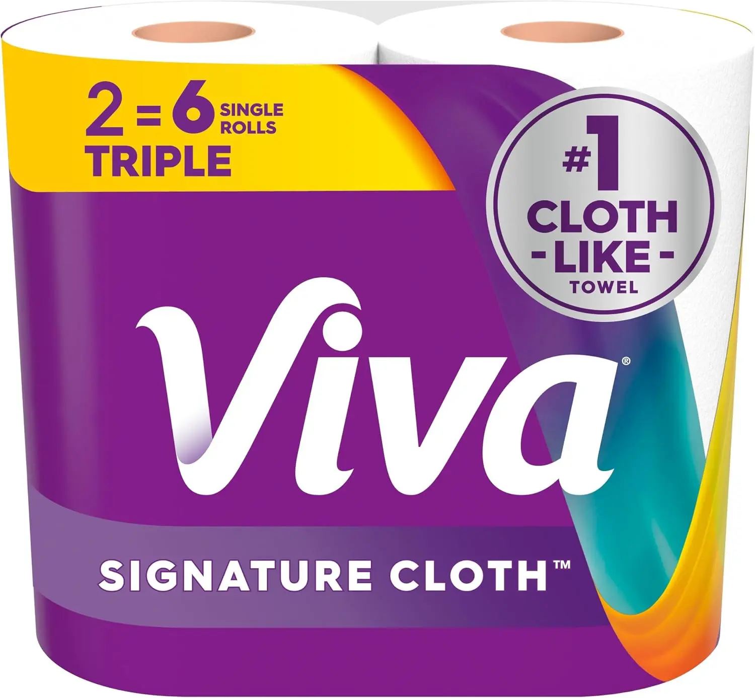 Viva Signature Cloth Kitchen Paper Towels, 2 Triple Rolls, 129 Sheets Each
