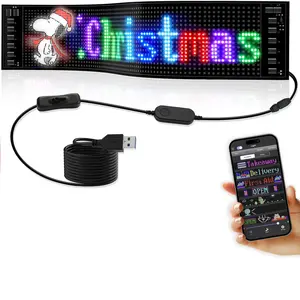 Custom LED Scrolling Sign, LED Sign for Business,Flexible Digital Sign, Bluetooth APP,DIY Design Animations for Christmas Car, Store, Party, Bar
