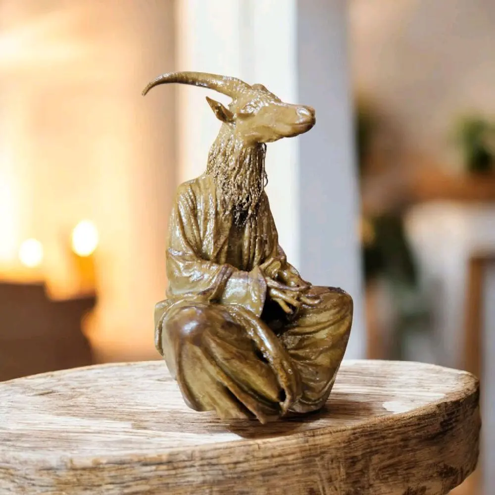 the contemplative deity. baphomet inspired resin statue the contemplative deity. baphomet inspired resin statue