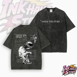 FORGIVE THEM, FATHER...Saint's remains depicted in Steel Ball Run are often referred to as JOJO Jesus -- Short Sleeve Cotton Unisex Retro wash Tee 0ER