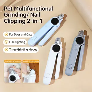 New Dual-Purpose Pet Nail Clipper, Multi-Functional LED Blood Line Nail Trimmer, Electric Nail Grinder for Cats and Dogs, Model Xinghao Ch-801