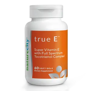 NatureCity TrueE Complete Tocotrienol Vitamin E Complex - Delta and Gamma Tocotrienols for Heart, Brain and Skin Health - Antioxidant and Cellular Support - Non-GMO Softgels - 60 Count