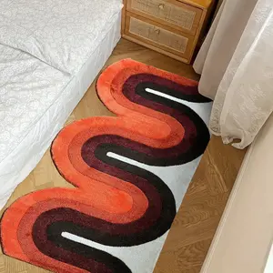 Irregular Striped Carpet Living Room Soft Fluffy Creative Geometric Pattern Rug Home Decorative Rug Bedroom Decor Home Decoration