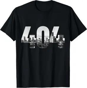 100%cotton 404 Atlanta Area Code Skyline ATL Georgia Vintage T-Shirt