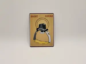 Staint Lucas, Firefighter aluminum playing card. Firefighter gifts, firefighter helmet card. Magnet option available.