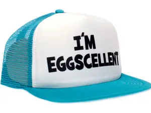 I'm Eggscellent Unisex-Adult Trucker Hat -One-Size Aqua/White