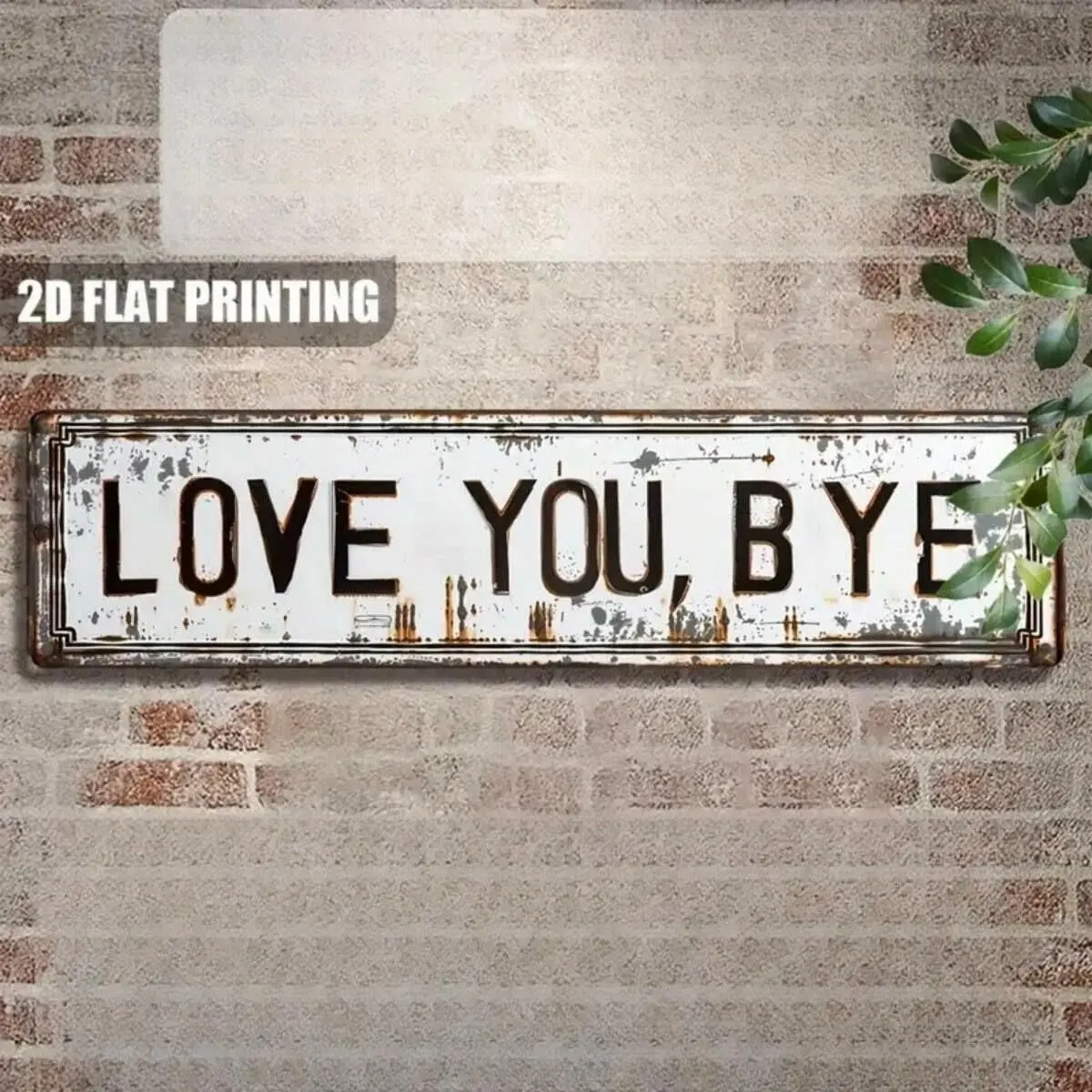 1pc Vintage 2D Printed Metal Sign Board I Love You, Goodbye - Suitable For Home, Kitchen, Farmhouse, Porch, Bedroom Decor - 15.7X3.9, Random Holes For Hanging,Home Decor ,Room Decor,Wall Decor Gifts Birthday Graduation Decoration Tin